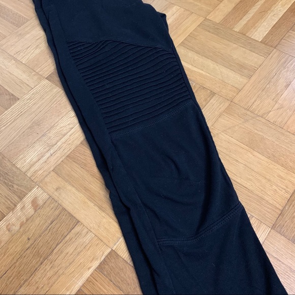 H&M Black Moto High Waisted Cotton Leggings - Picture 8 of 11